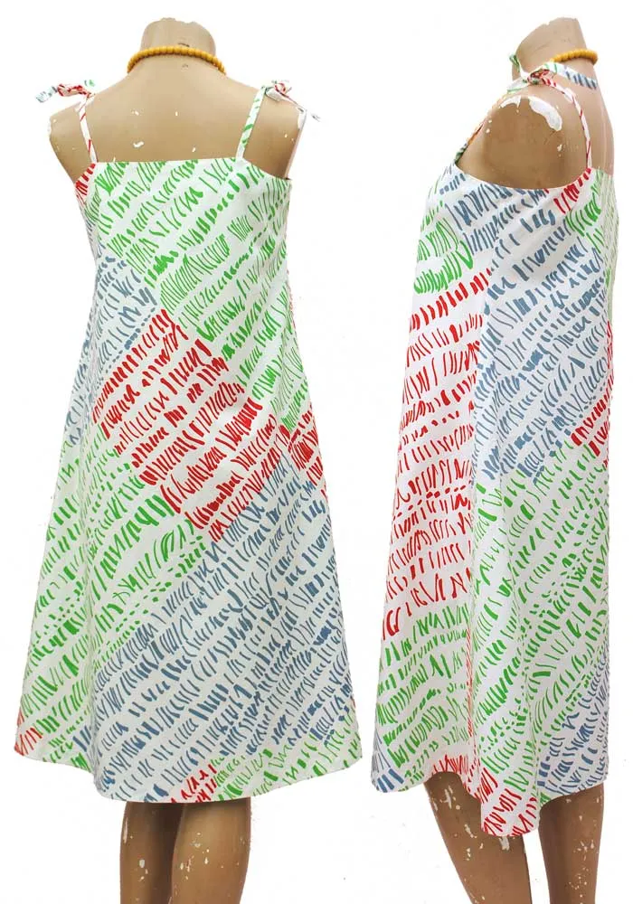1980s Vintage Fenno A-Line Cotton Summer Tent Dress • Sun Dress