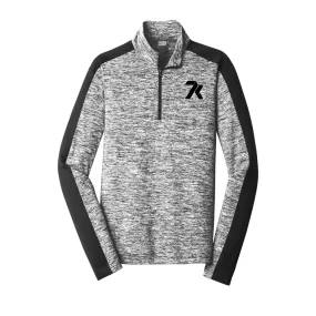7K Electric Heather Colorblock 1/4-Zip Pullover - Black