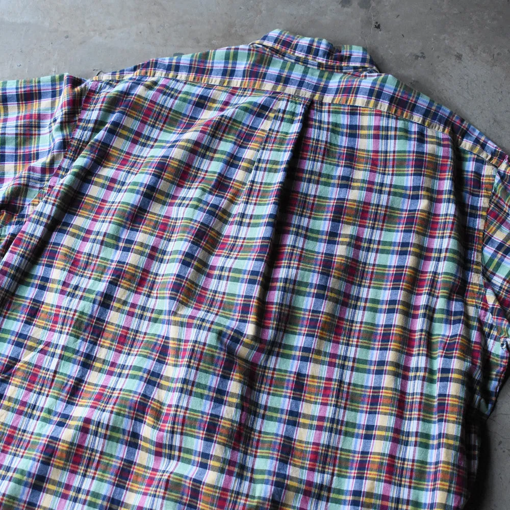 90's Ralph Lauren “BLAKE” マドラスチェック 半袖 ボタンダウンシャツ 240813 S2158