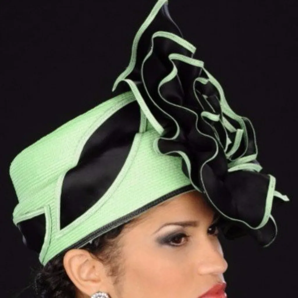 AC7016-Pill box light green church hat