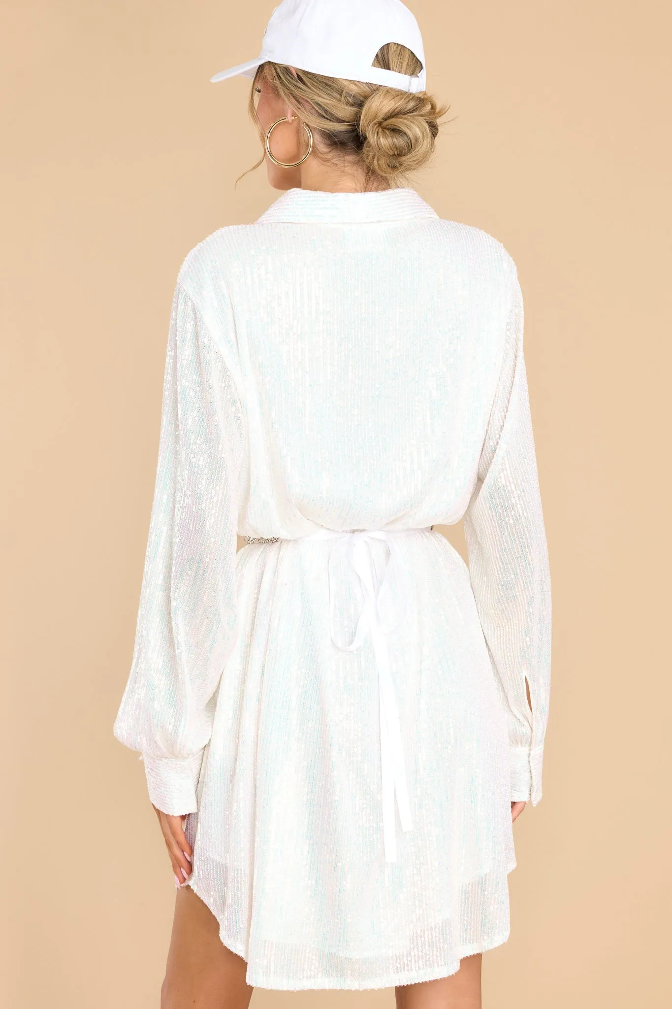 All That Jazz White Sequin Dress