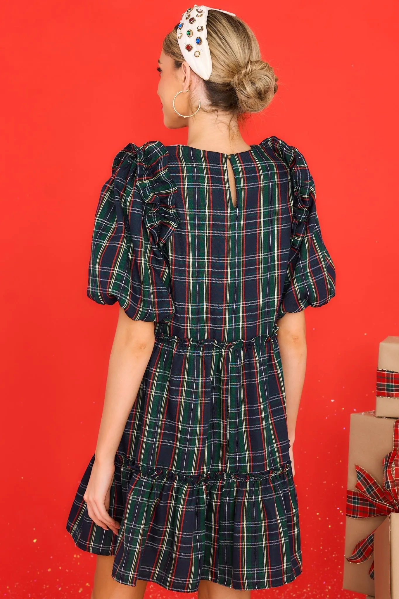 All The Memories Blue Plaid Dress