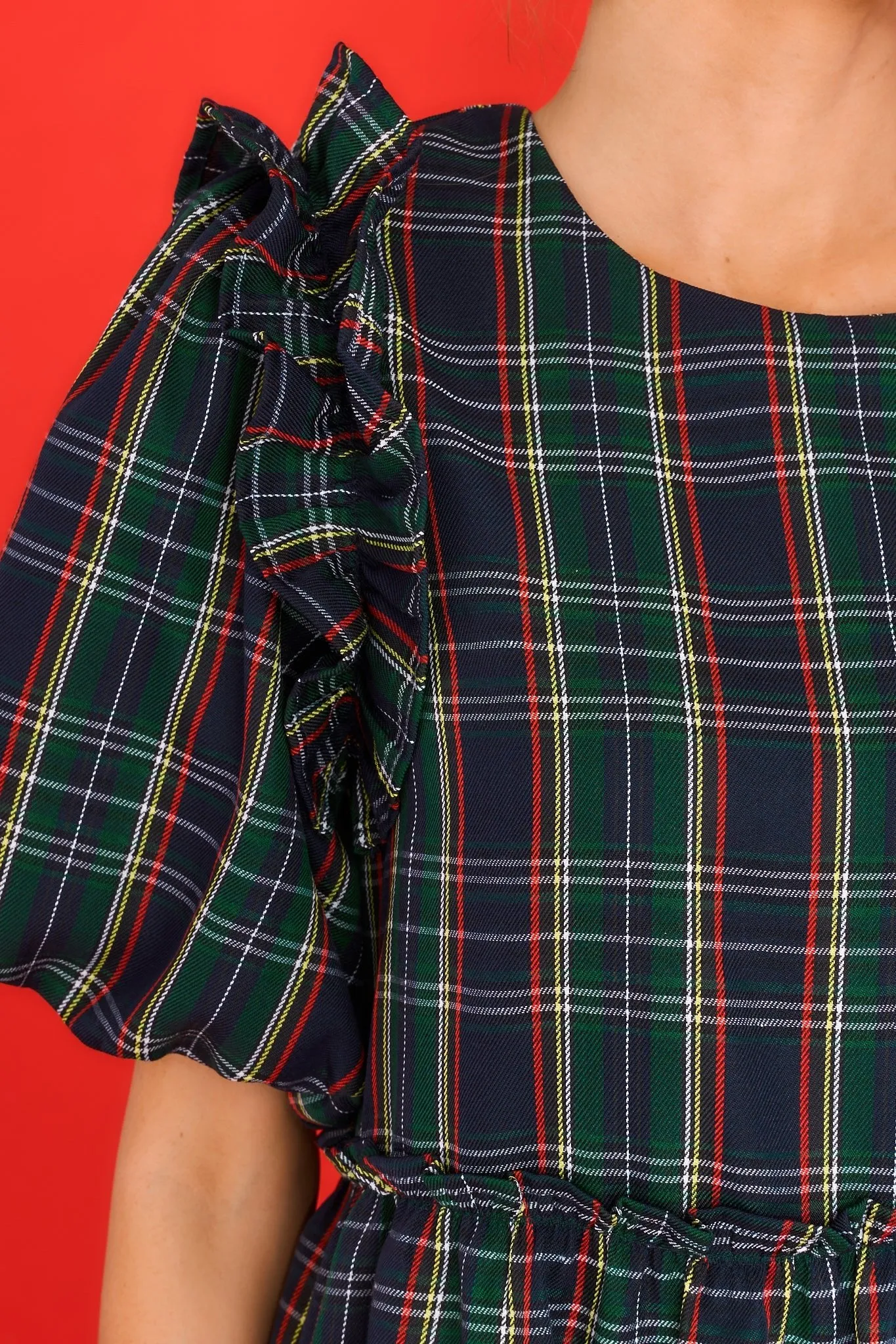 All The Memories Blue Plaid Dress