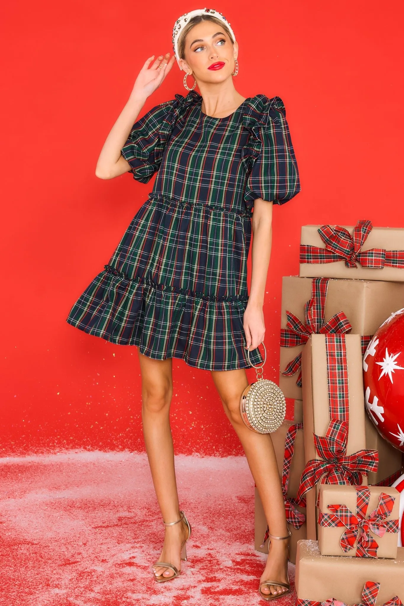 All The Memories Blue Plaid Dress