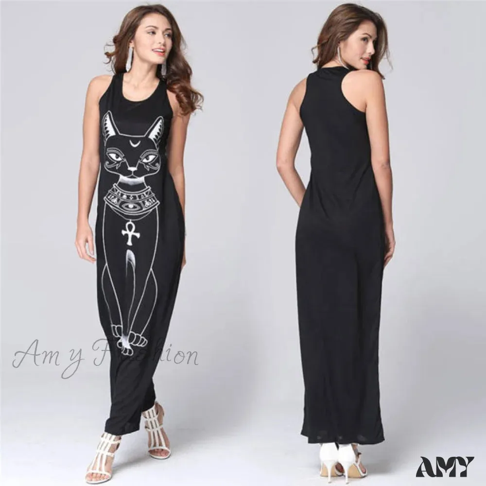 Amy Fashion - Casual Sleeveless O Neck Bodycon Dress