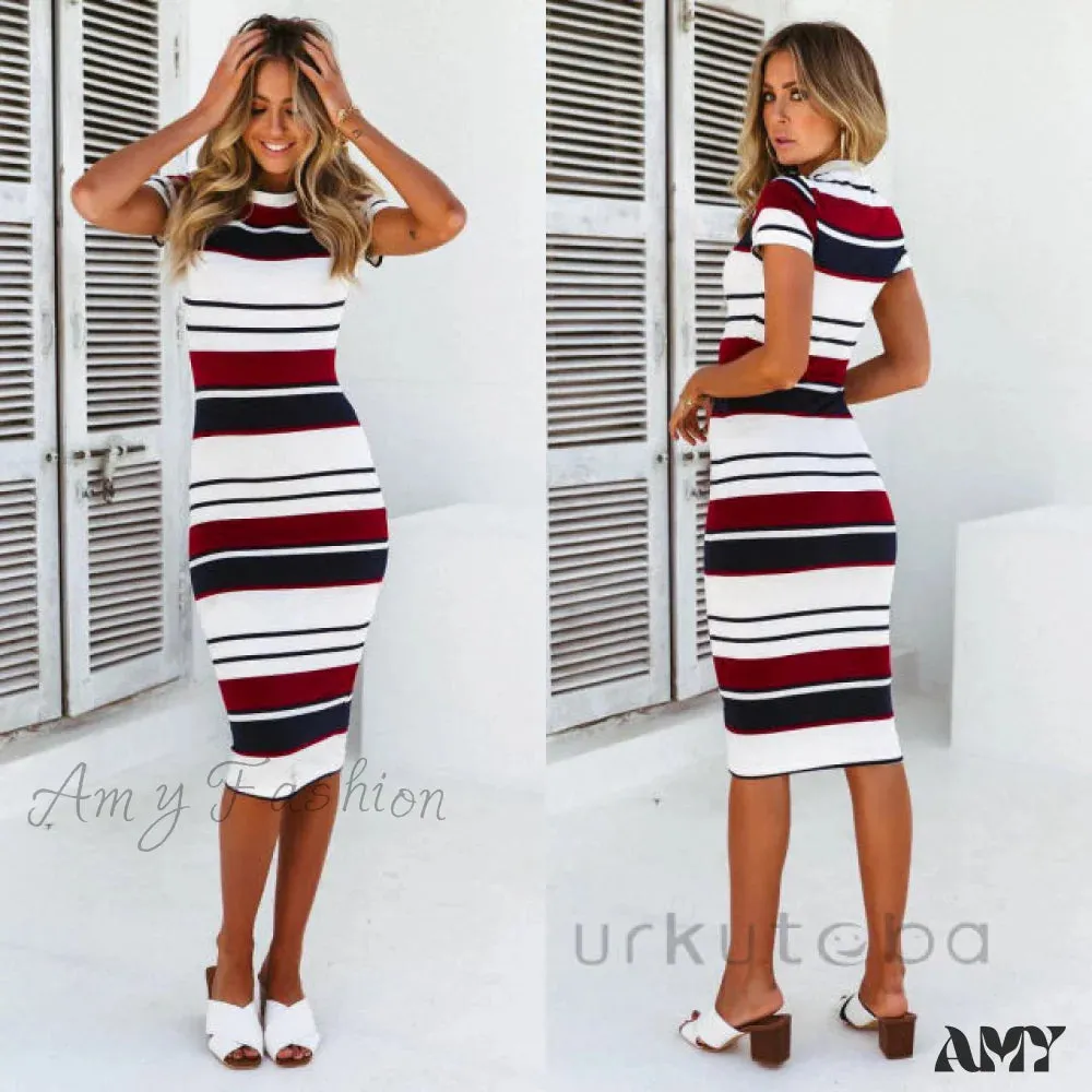 Amy Fashion - Casual Sleeveless O Neck Bodycon Dress