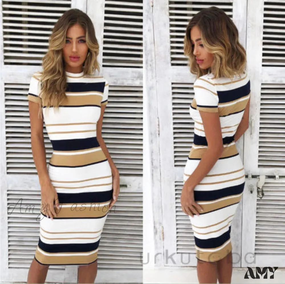 Amy Fashion - Casual Sleeveless O Neck Bodycon Dress