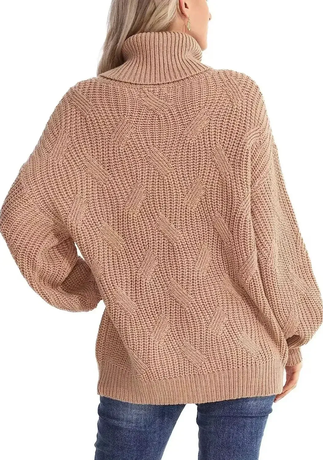 Angelique Trui | Vrouwen Kabelgebreide Turtleneck Trui