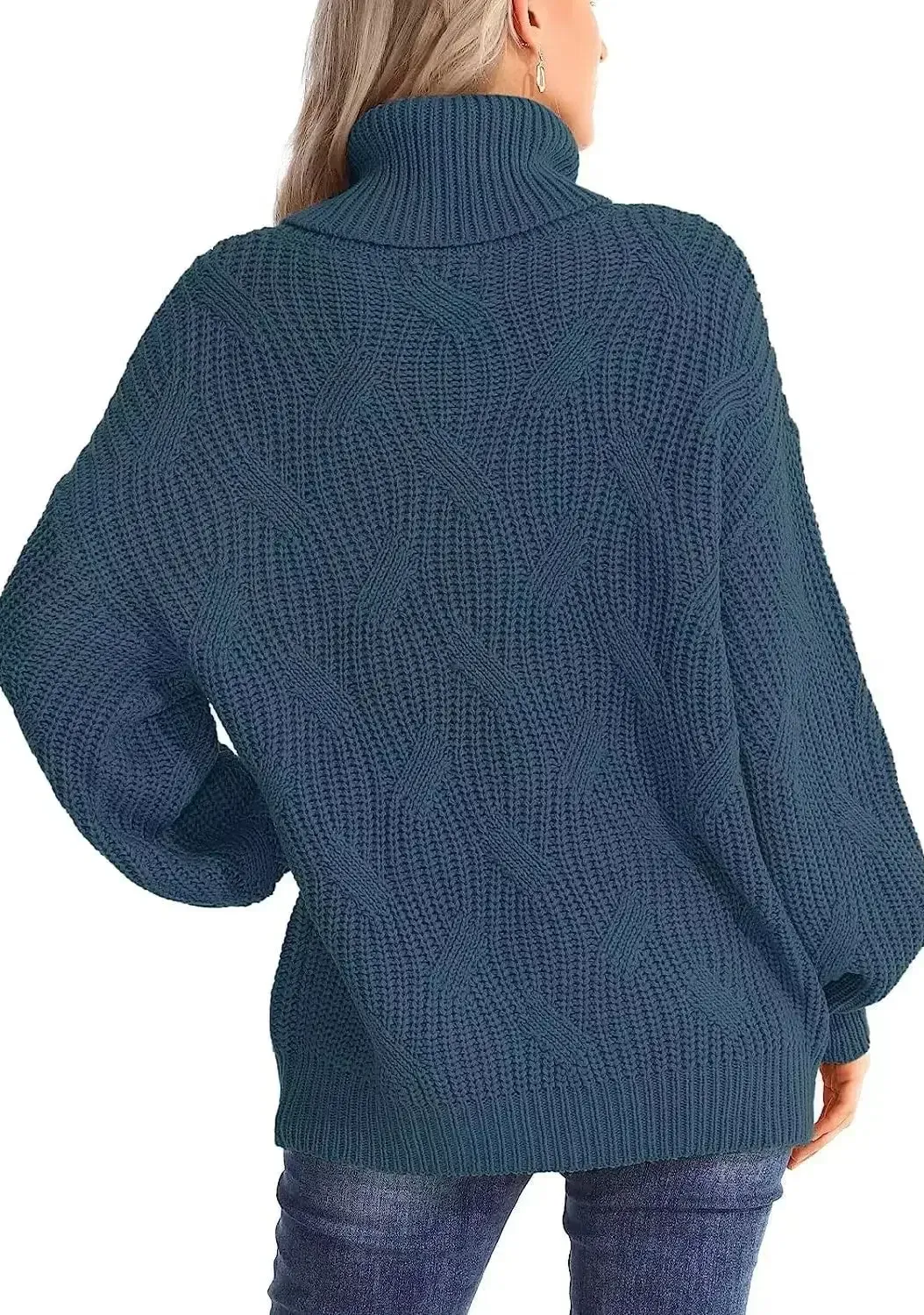 Angelique Trui | Vrouwen Kabelgebreide Turtleneck Trui