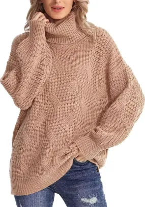 Angelique Trui | Vrouwen Kabelgebreide Turtleneck Trui