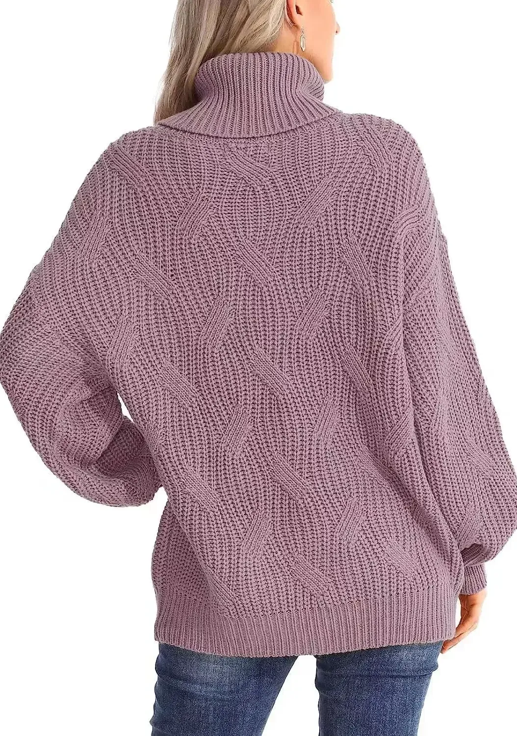 Angelique Trui | Vrouwen Kabelgebreide Turtleneck Trui