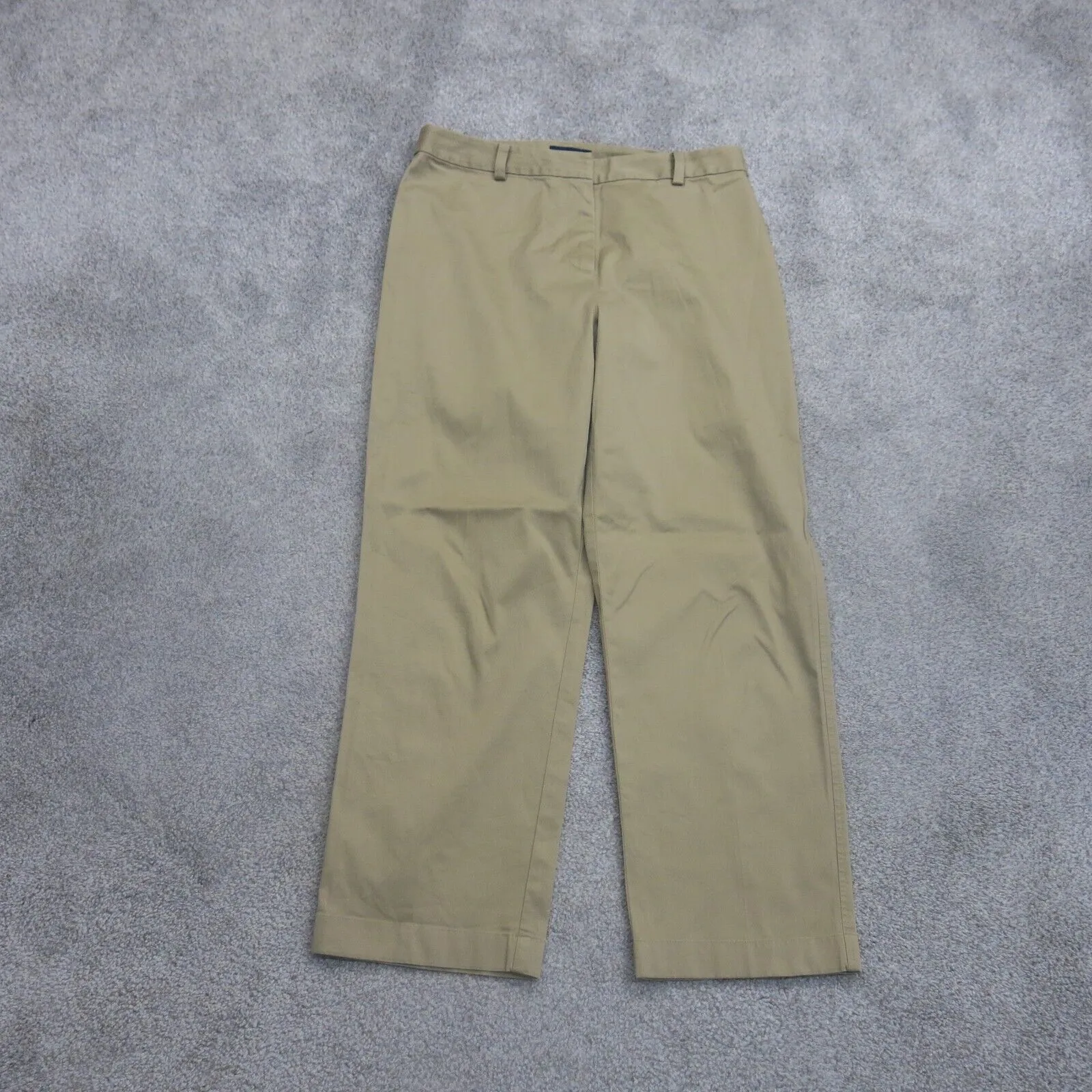 Ann Taylor Womens Chino Pants Straight Leg Stretch Mid Rise Light Mustard Size 8