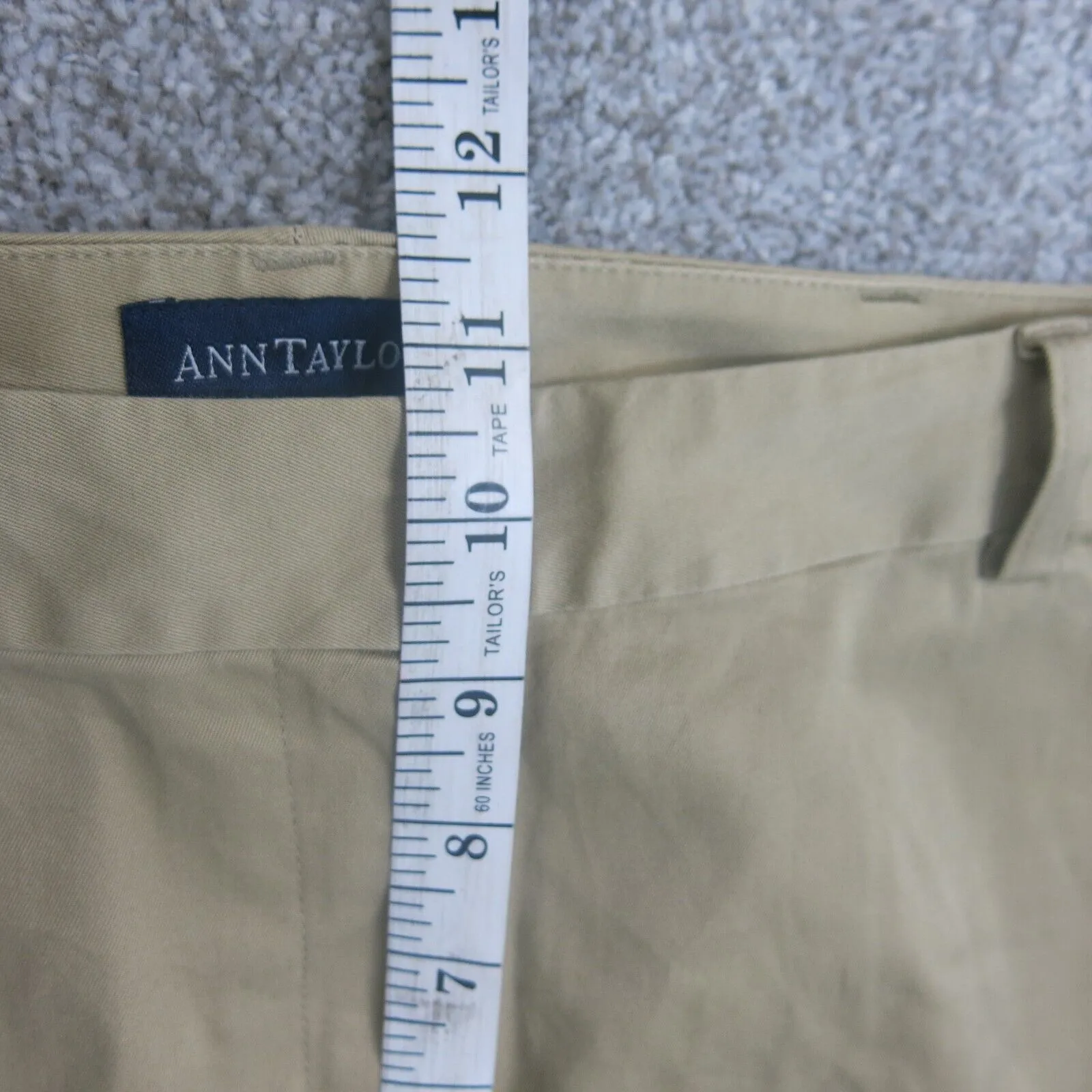 Ann Taylor Womens Chino Pants Straight Leg Stretch Mid Rise Light Mustard Size 8