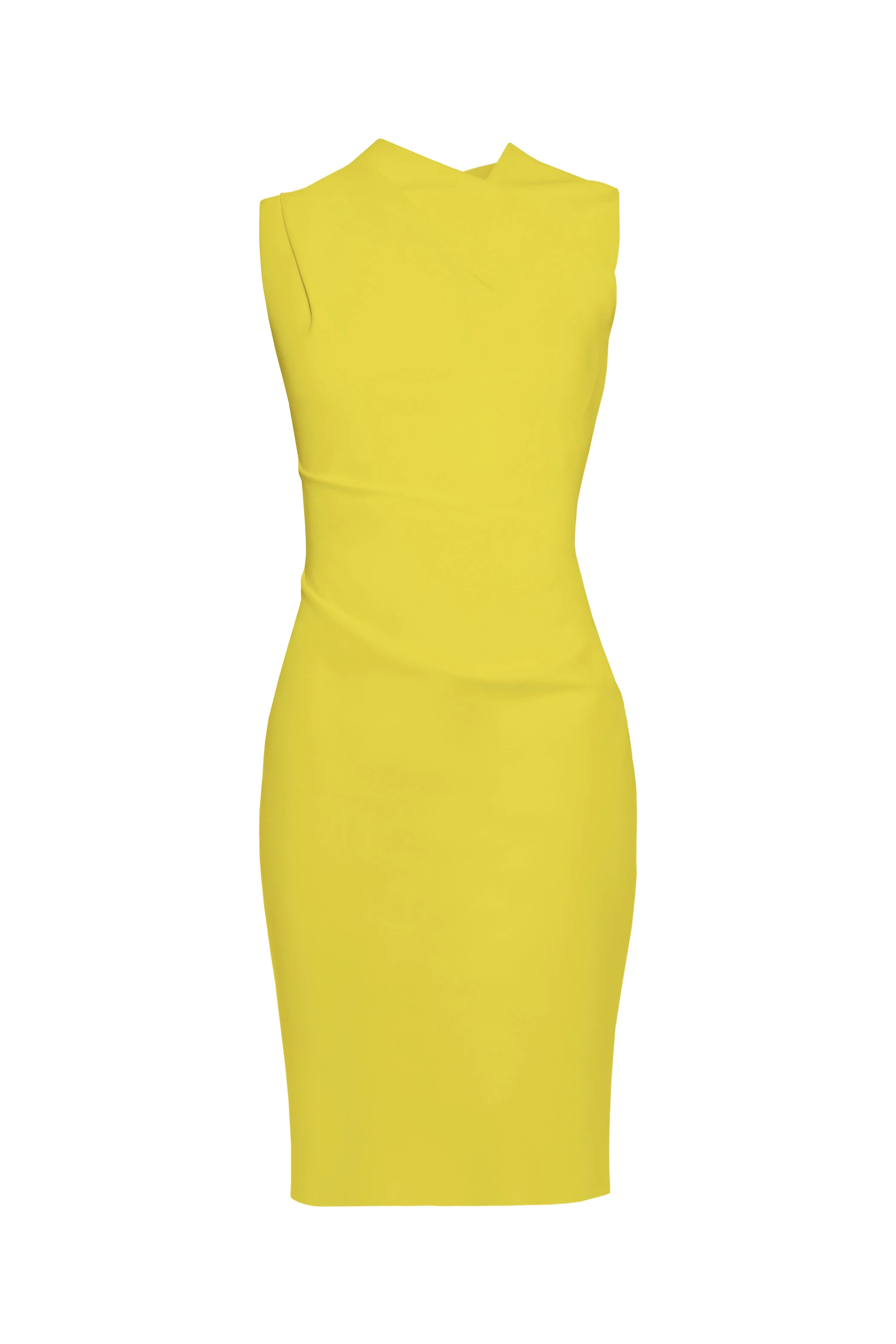 Asymmetric Neckline Folded Shoulder Dress