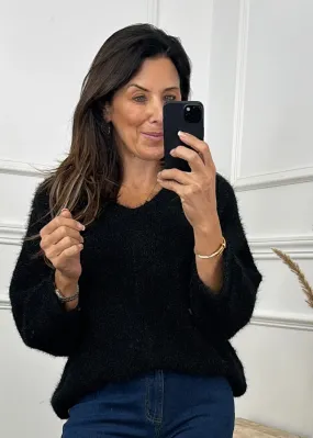 Aurelia Black Batwing Sleeve Jumper