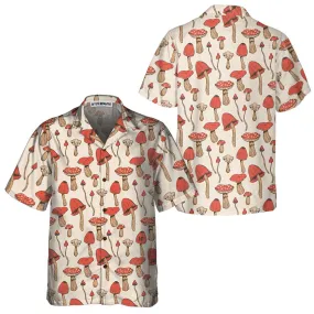 Autumn Mushrooms Hawaiian Shirt, Short Sleeve Mushtroom Shirt For Men & Women