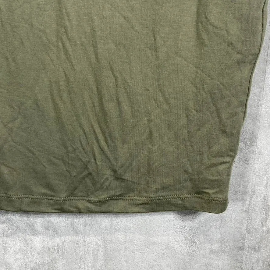 BAR III Women's Dusty Olive Scoop-Neck Bodycon Sleeveless Midi Tank Dress SZ XS