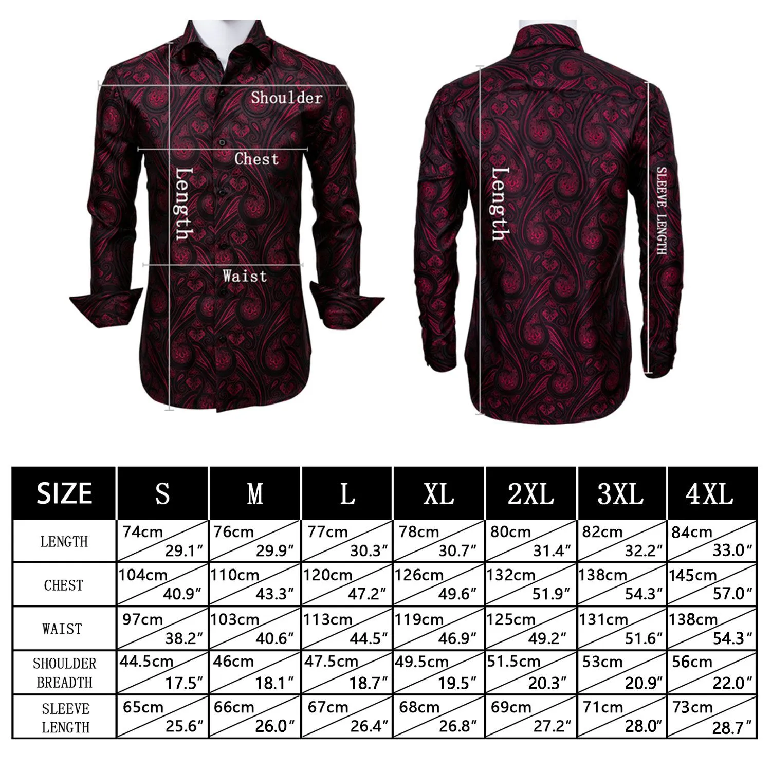 Barry.Wang Sage Green Paisley Shirt Men Long Sleeve Dress Shirt
