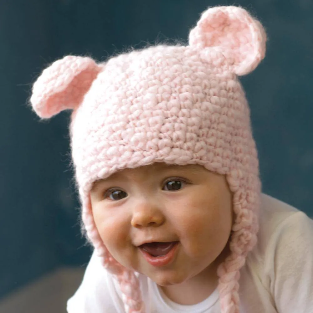 Bear Knit Hat - Pink