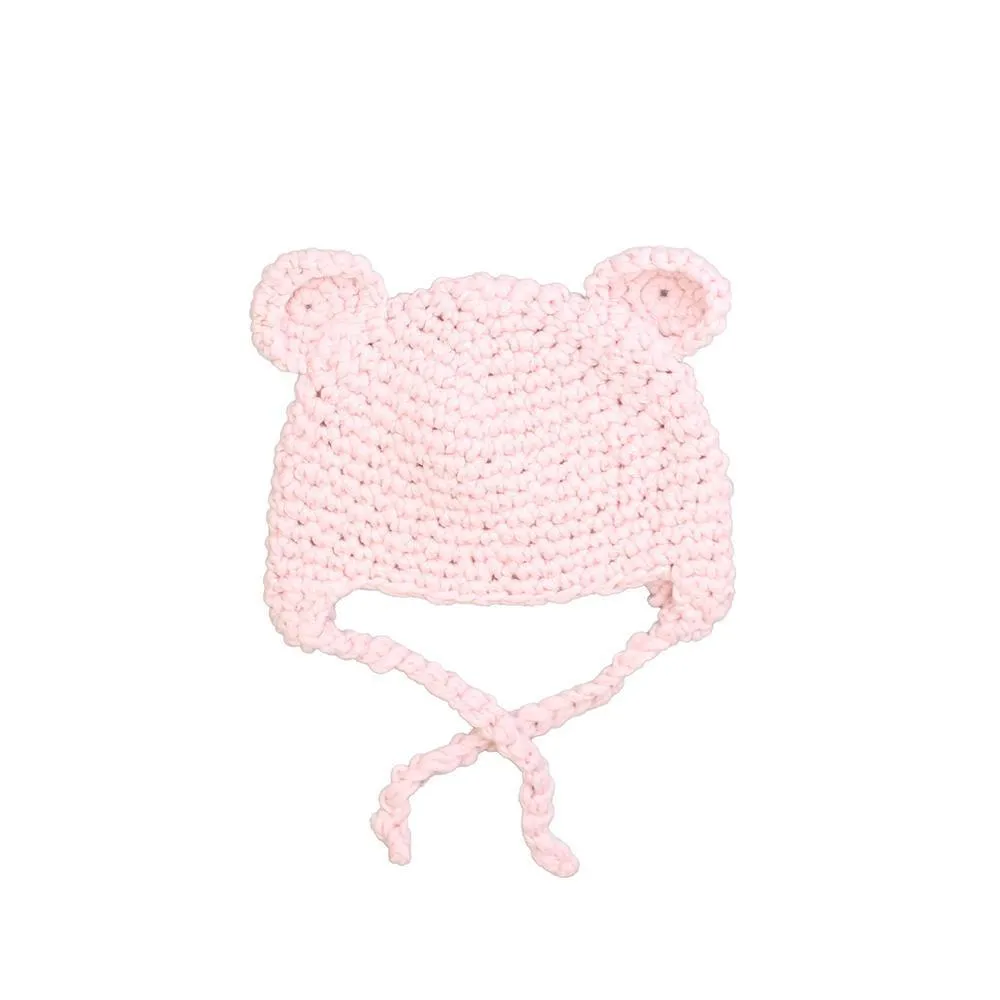 Bear Knit Hat - Pink