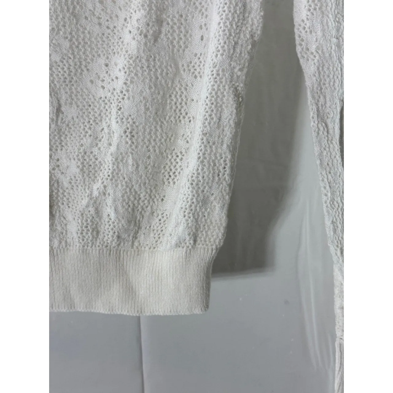 BEKLINA Women's White Maria Floral Lace Knit Crewneck Long Sleeve Top SZ XS/S