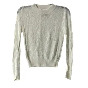 BEKLINA Women's White Maria Floral Lace Knit Crewneck Long Sleeve Top SZ XS/S