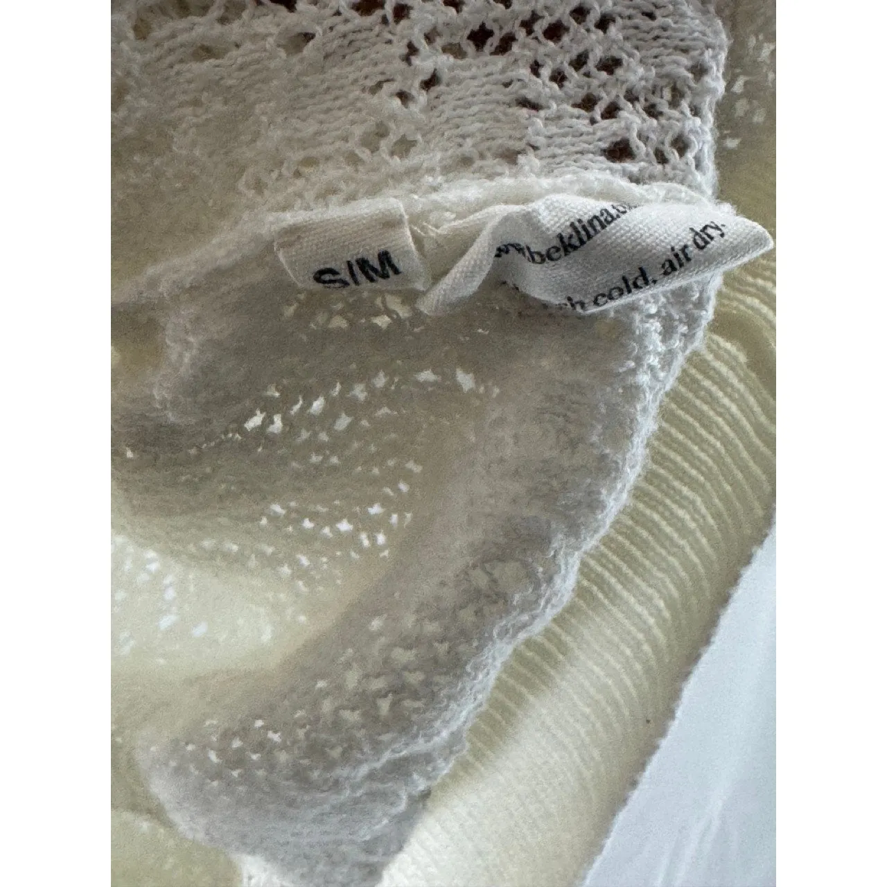 BEKLINA Women's White Maria Floral Lace Knit Crewneck Long Sleeve Top SZ XS/S
