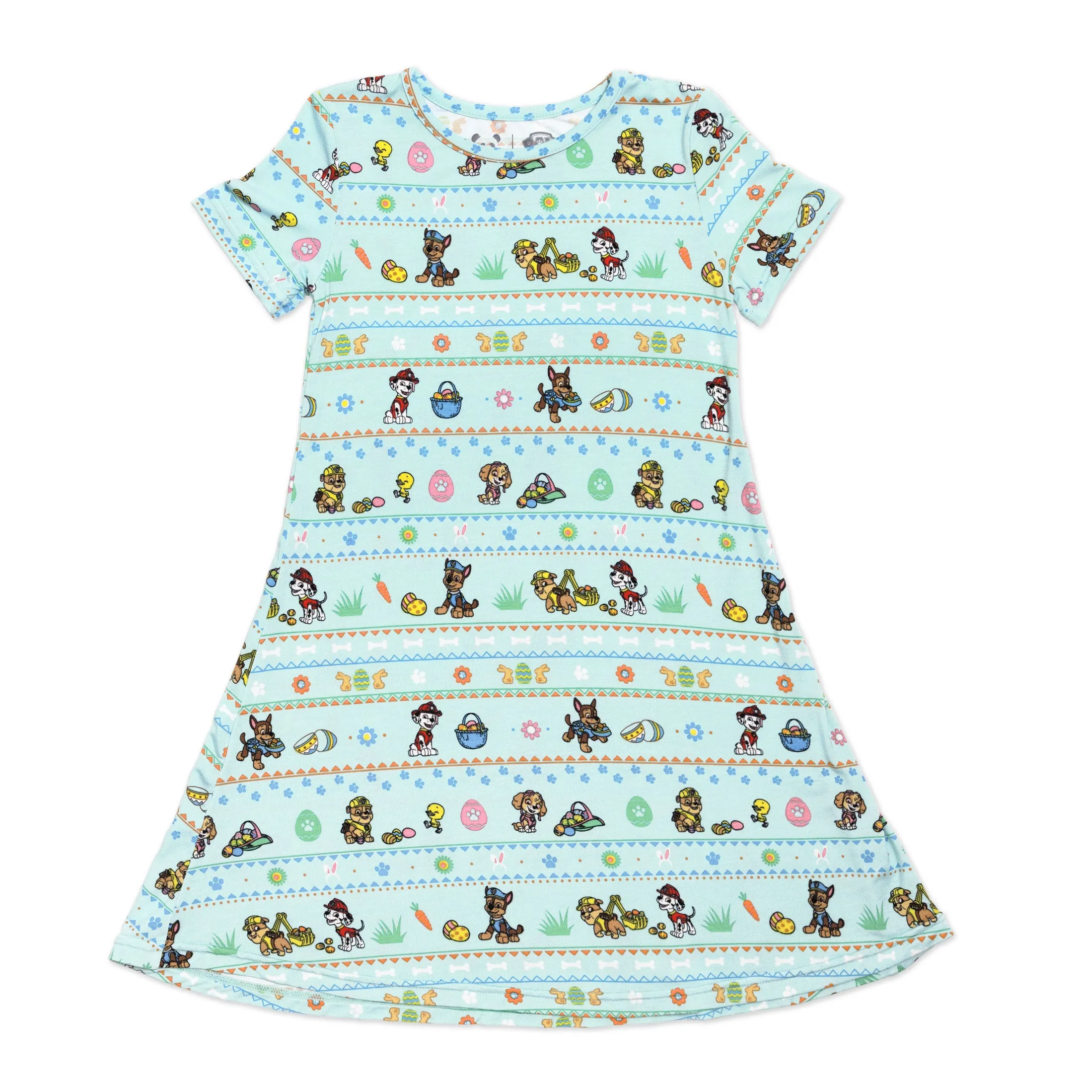 Bellabu Bear x Paw Patrol Easter Bamboo Girls' Short Sleeve Dress