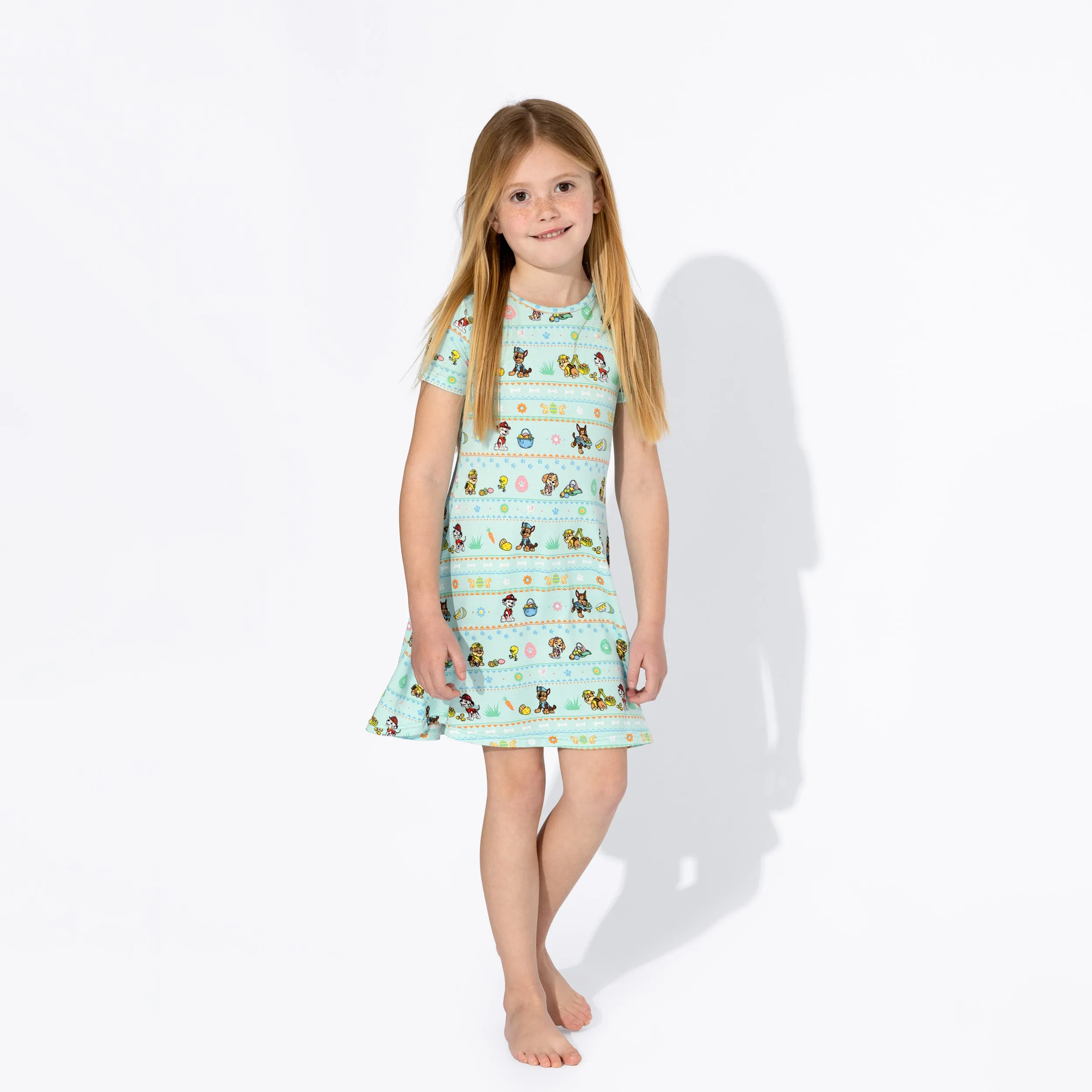 Bellabu Bear x Paw Patrol Easter Bamboo Girls' Short Sleeve Dress