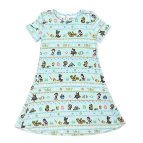 Bellabu Bear x Paw Patrol Easter Bamboo Girls' Short Sleeve Dress