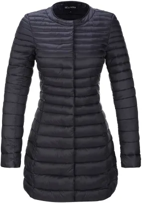 Bellivera Women's Quilted Lightweight Padding Jacket, Puffer Coat Cotton Filling with 2 Pockets