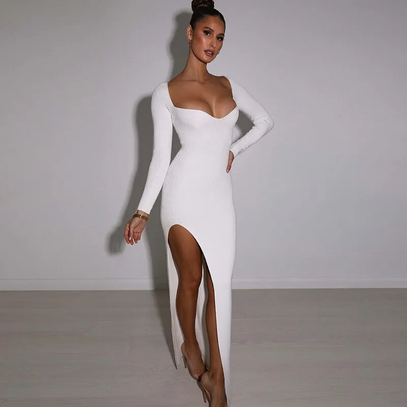 BerriesJam - Christmas Outfits Long Sleeve O Neck Bodycon Dress