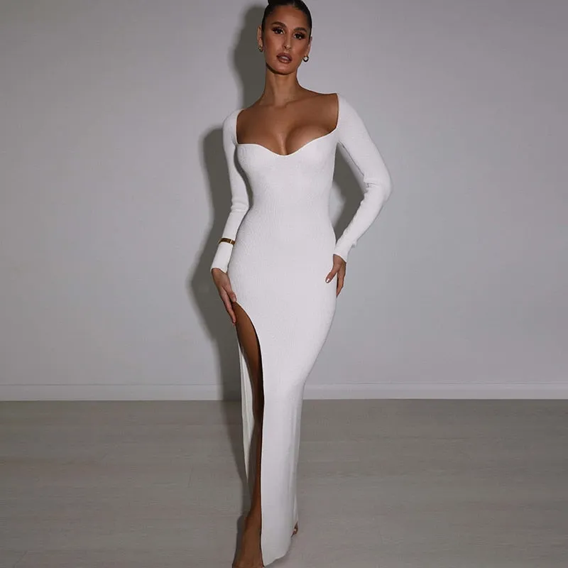 BerriesJam - Christmas Outfits Long Sleeve O Neck Bodycon Dress