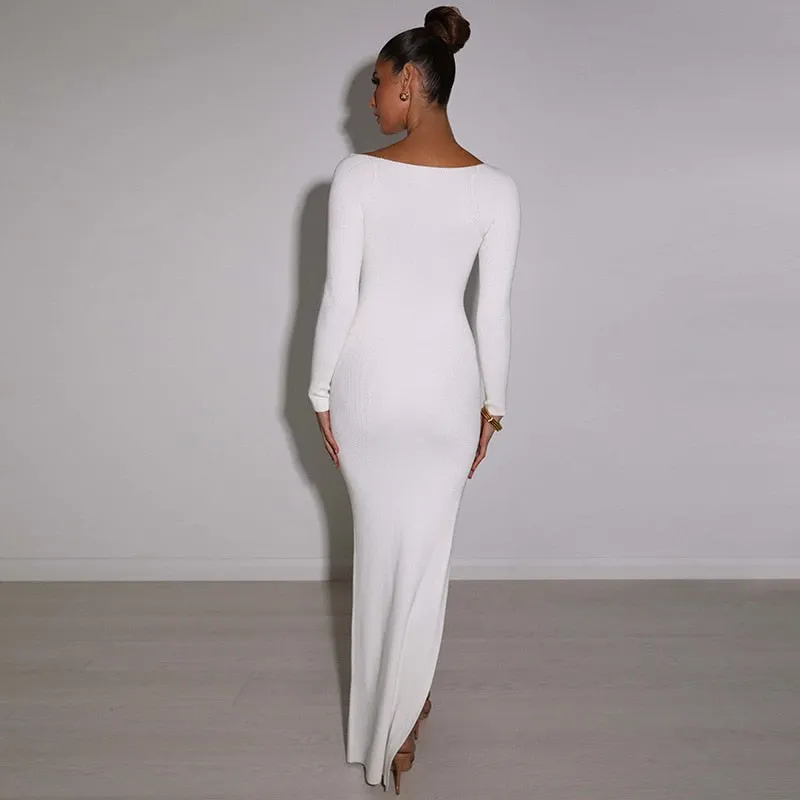 BerriesJam - Christmas Outfits Long Sleeve O Neck Bodycon Dress