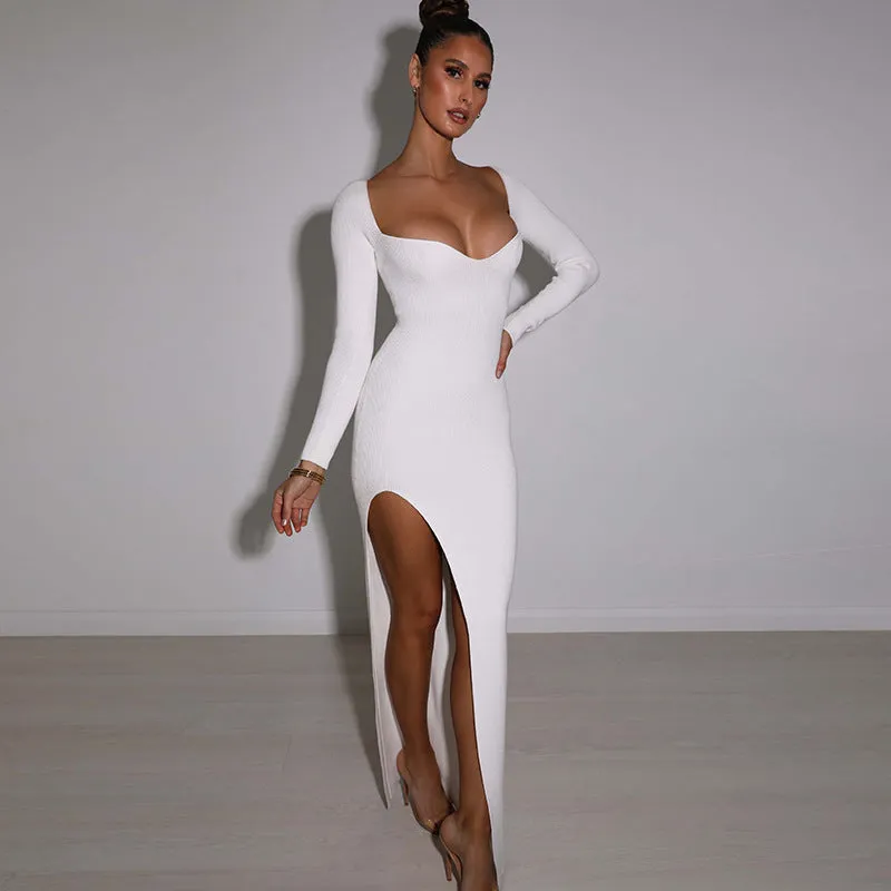 BerriesJam - Christmas Outfits Long Sleeve O Neck Bodycon Dress