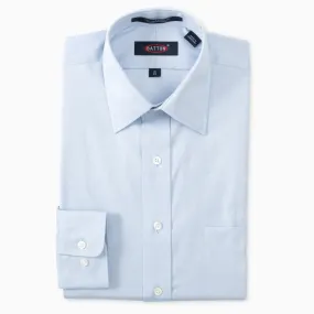 Beyond Non-Iron® Blue Spread Collar 80/2 Ply Pinpoint Dress Shirt (Matt)