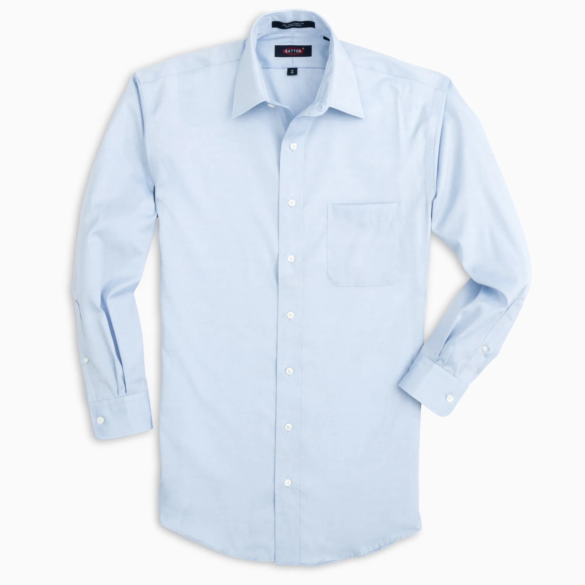 Beyond Non-Iron® Blue Spread Collar 80/2 Ply Pinpoint Dress Shirt (Matt)