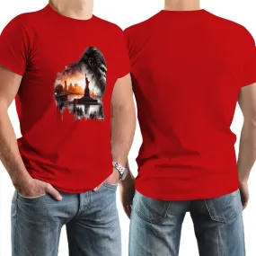 Bigfoot, Sasquatch, Statue of Liberty, Short Sleeve Cotton T-shirt