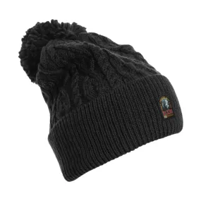 Black Cable Knit Bobble Hat