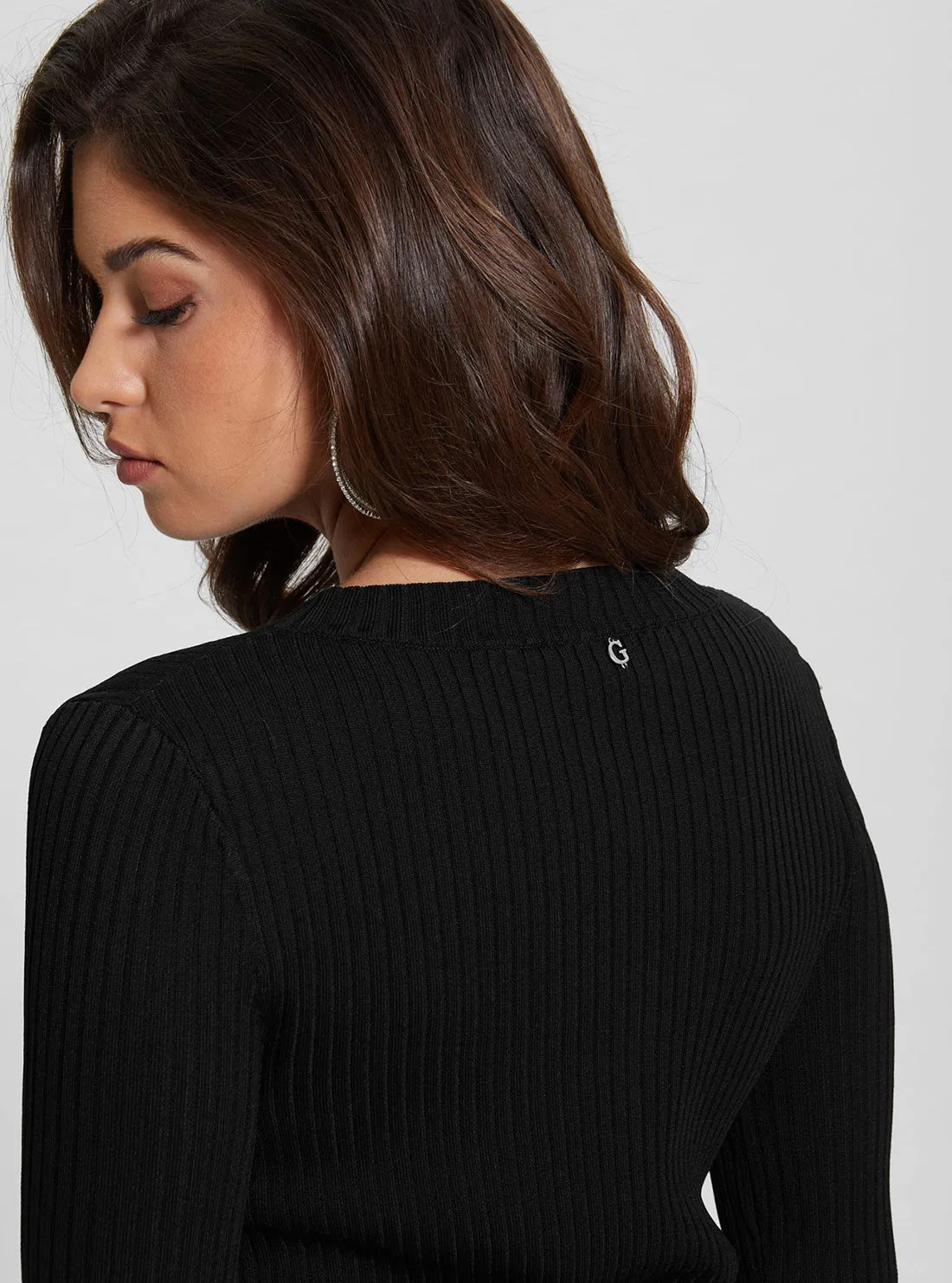 Black Irmine Knit Top