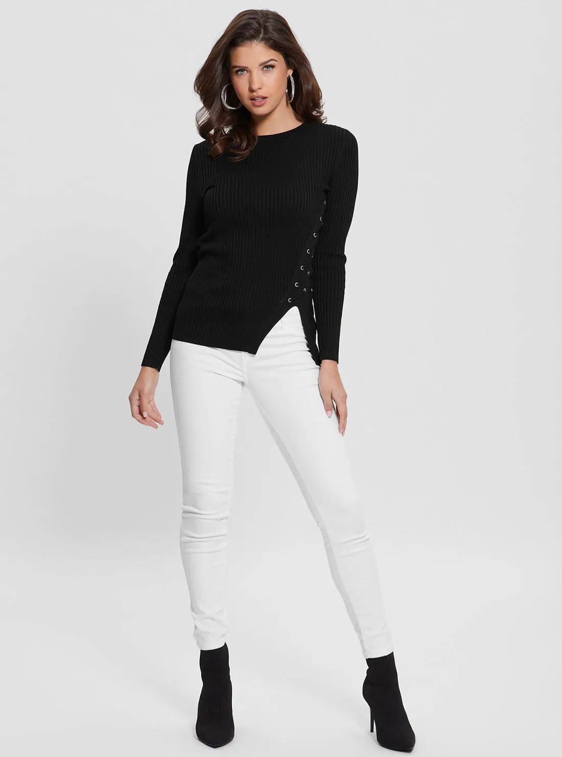 Black Irmine Knit Top
