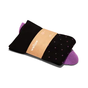 Black Purple Dot - 3 pack