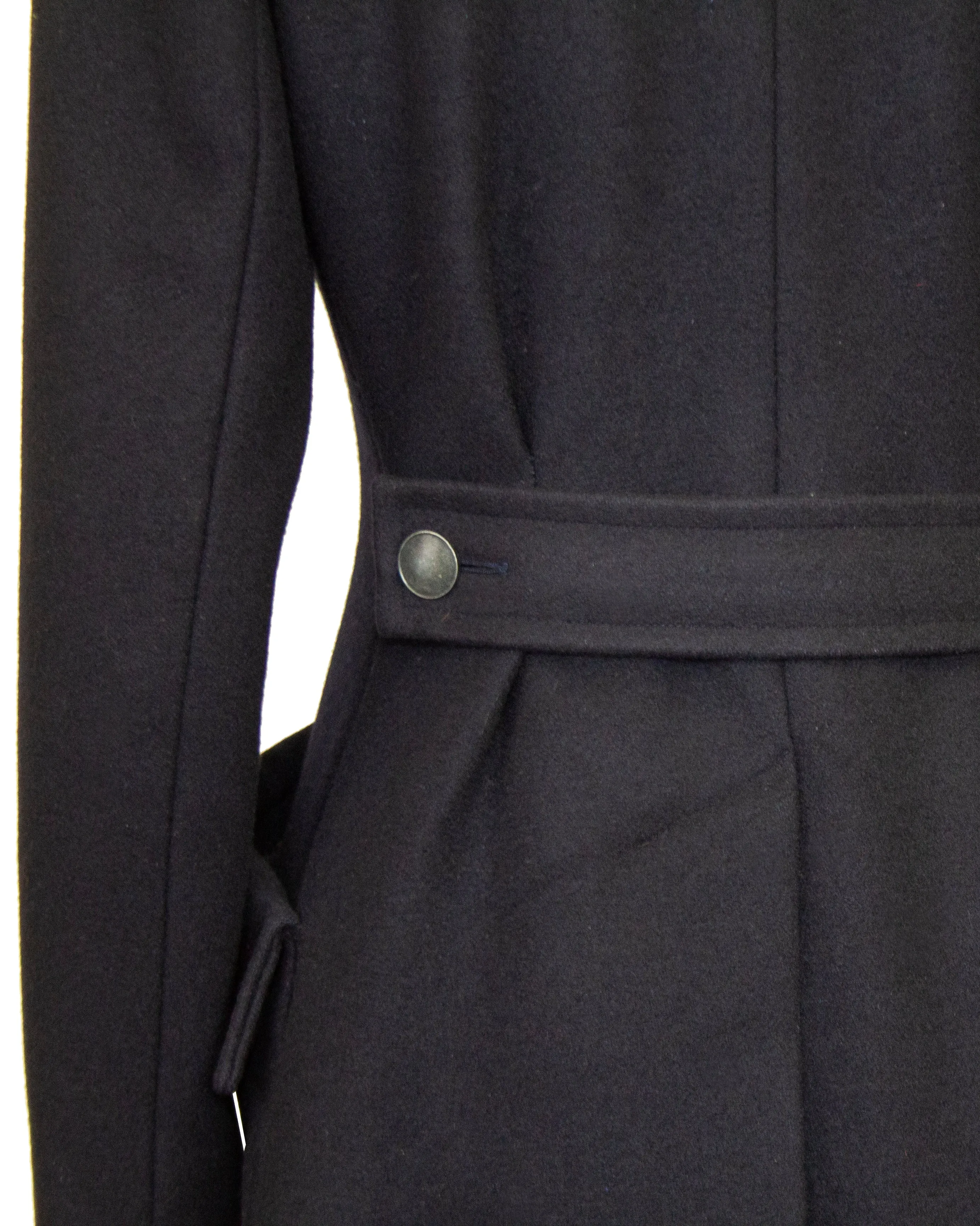 Black Wool Double Breasted Pea Coat