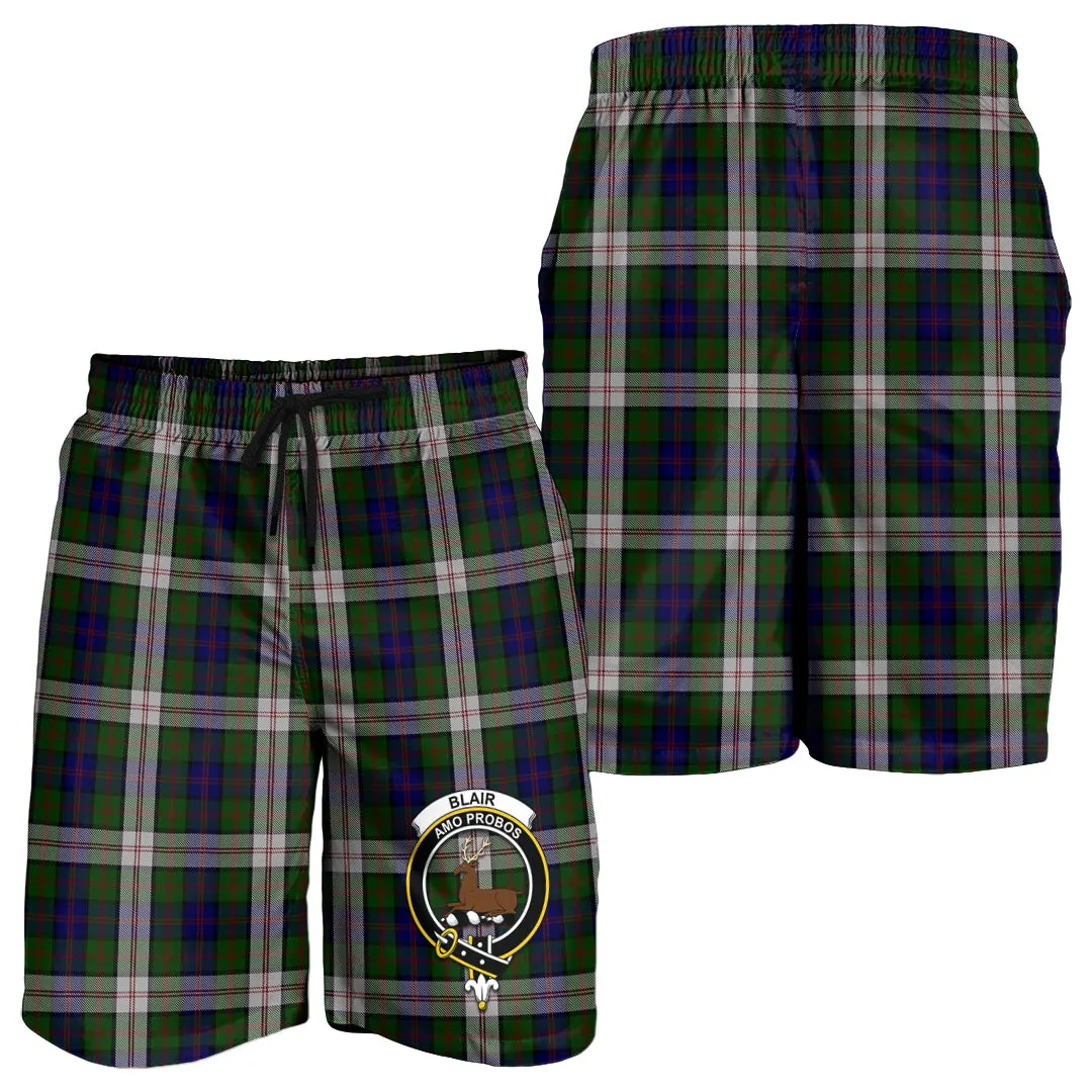 Blair Dress Tartan Mens Shorts with Family Crest