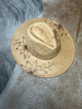 Blair Tan Burned Wide Brim Hat