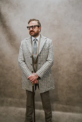 Bob Beige Blue Brown H'tooth Overcoat