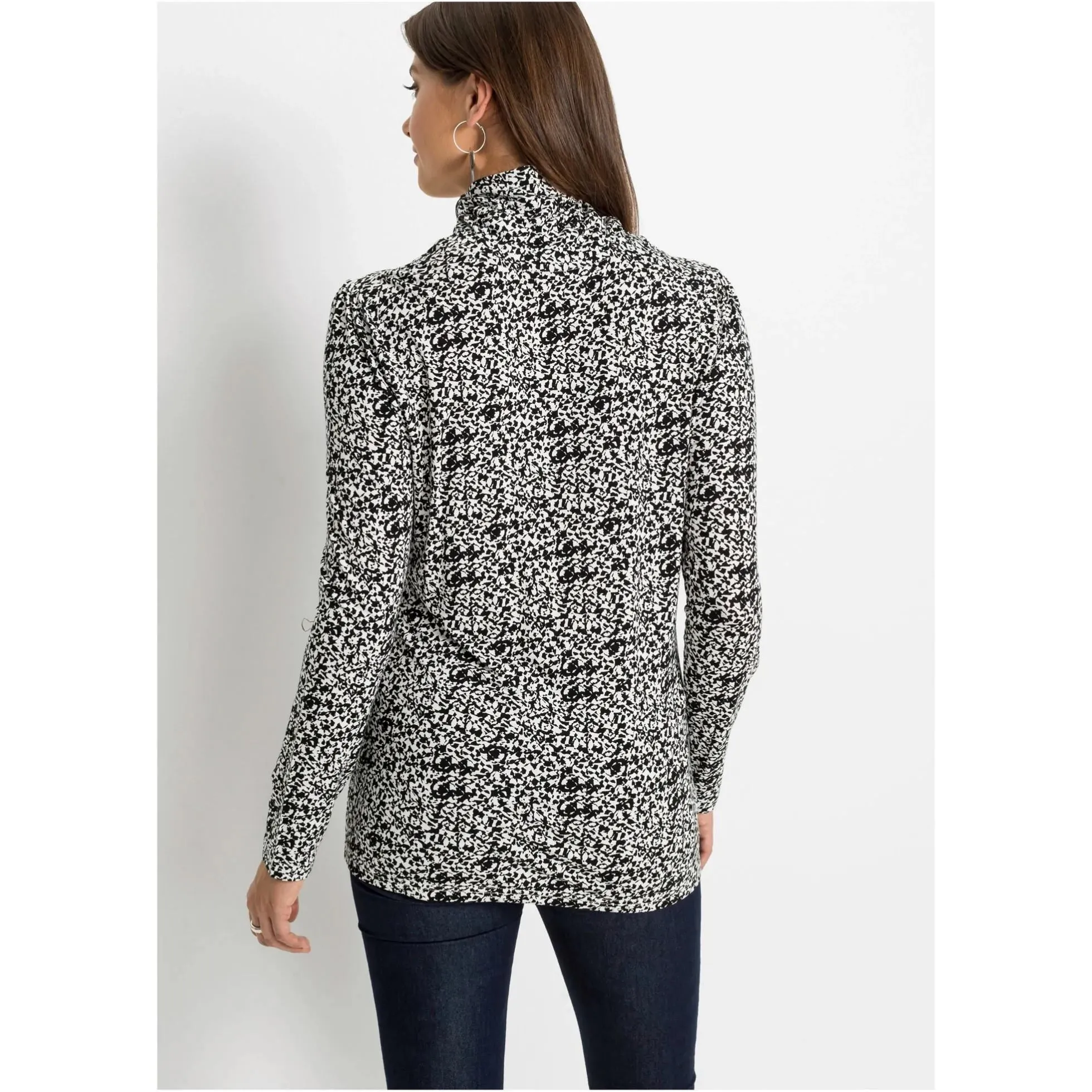 Bodyflirt Black Lyocell Turtleneck Blouse