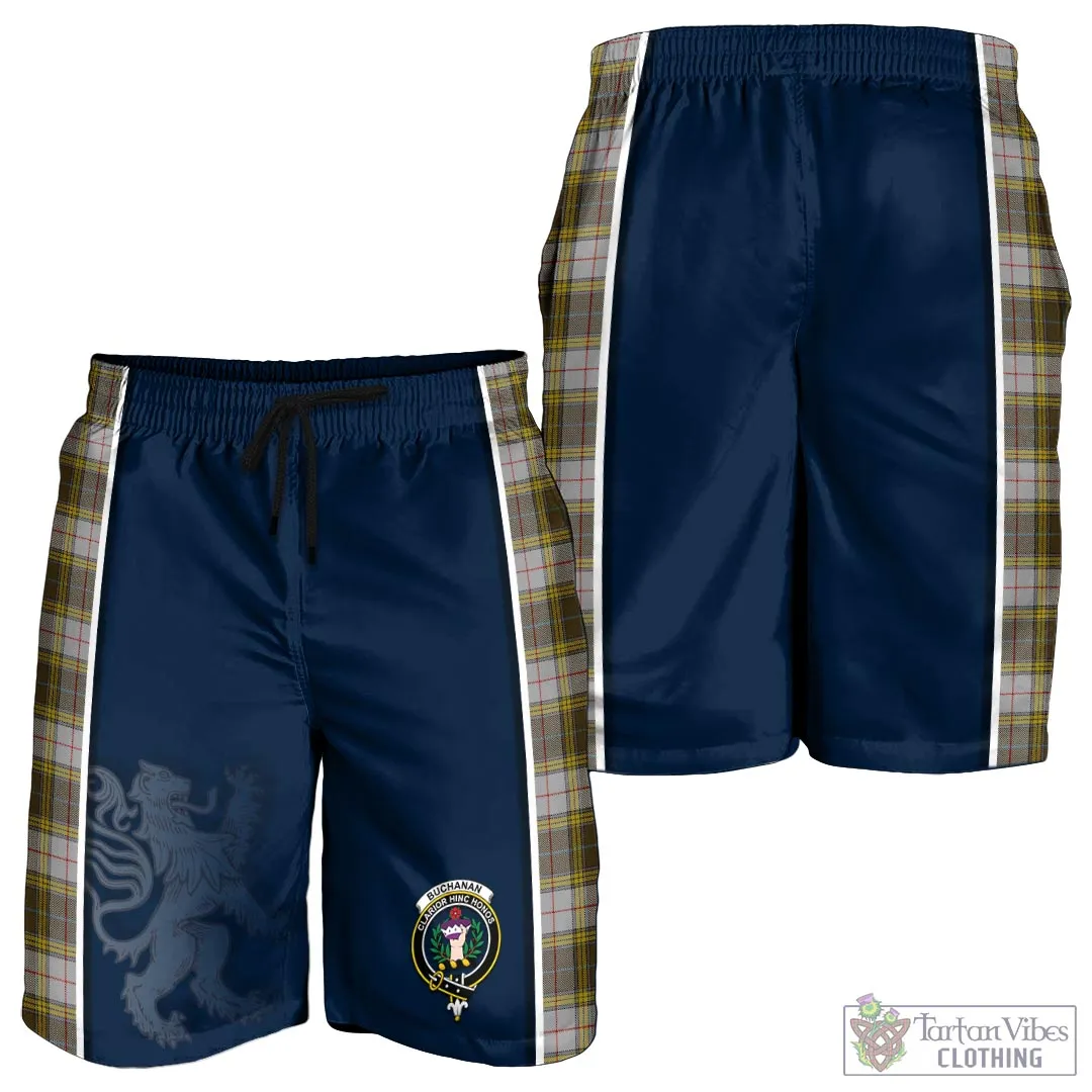 Buchanan Dress Tartan Men's Shorts with Family Crest and Lion Rampant Vibes Sport Style
