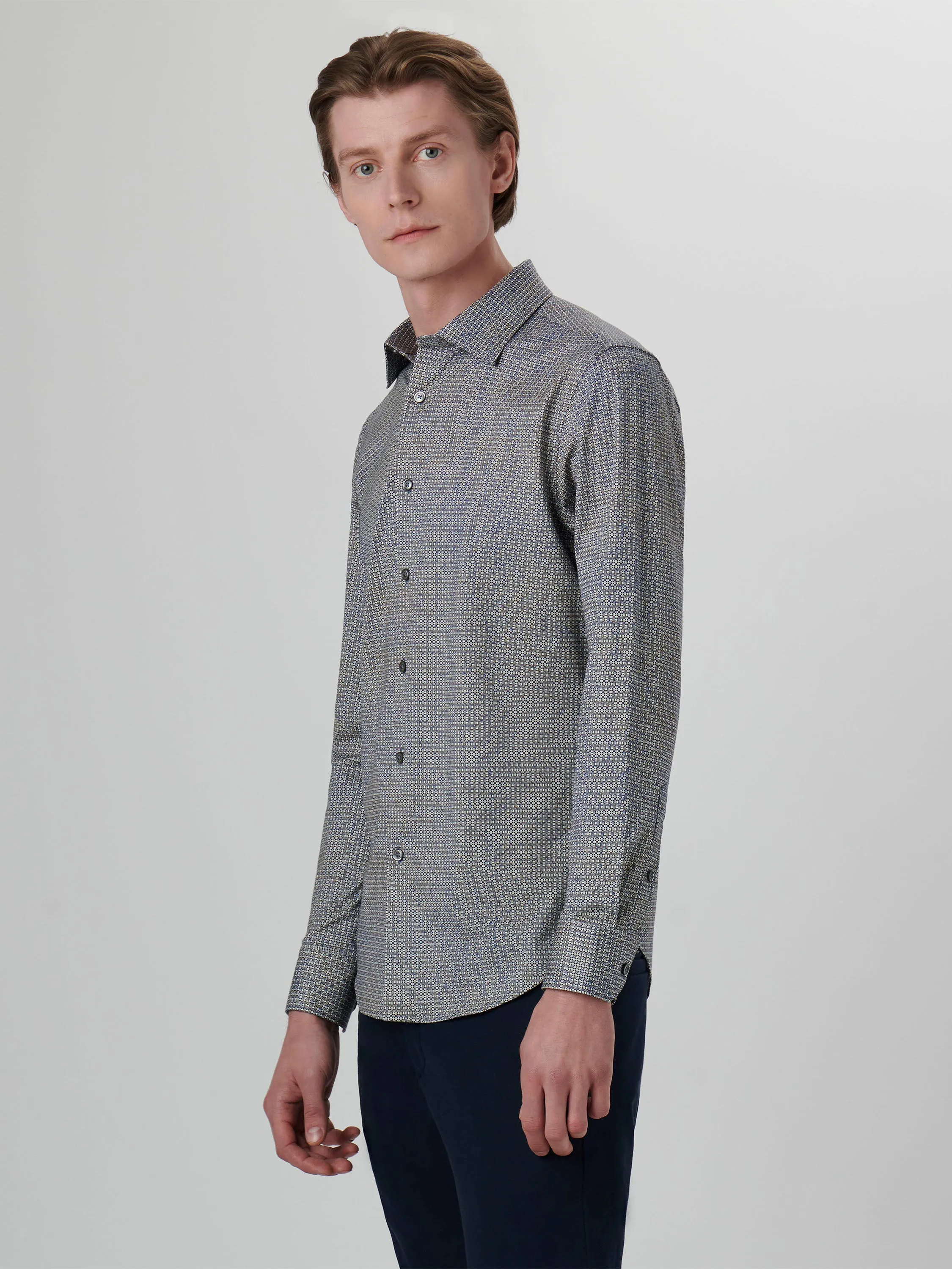 Bugatchi James Mosaic Print OoohCotton Shirt