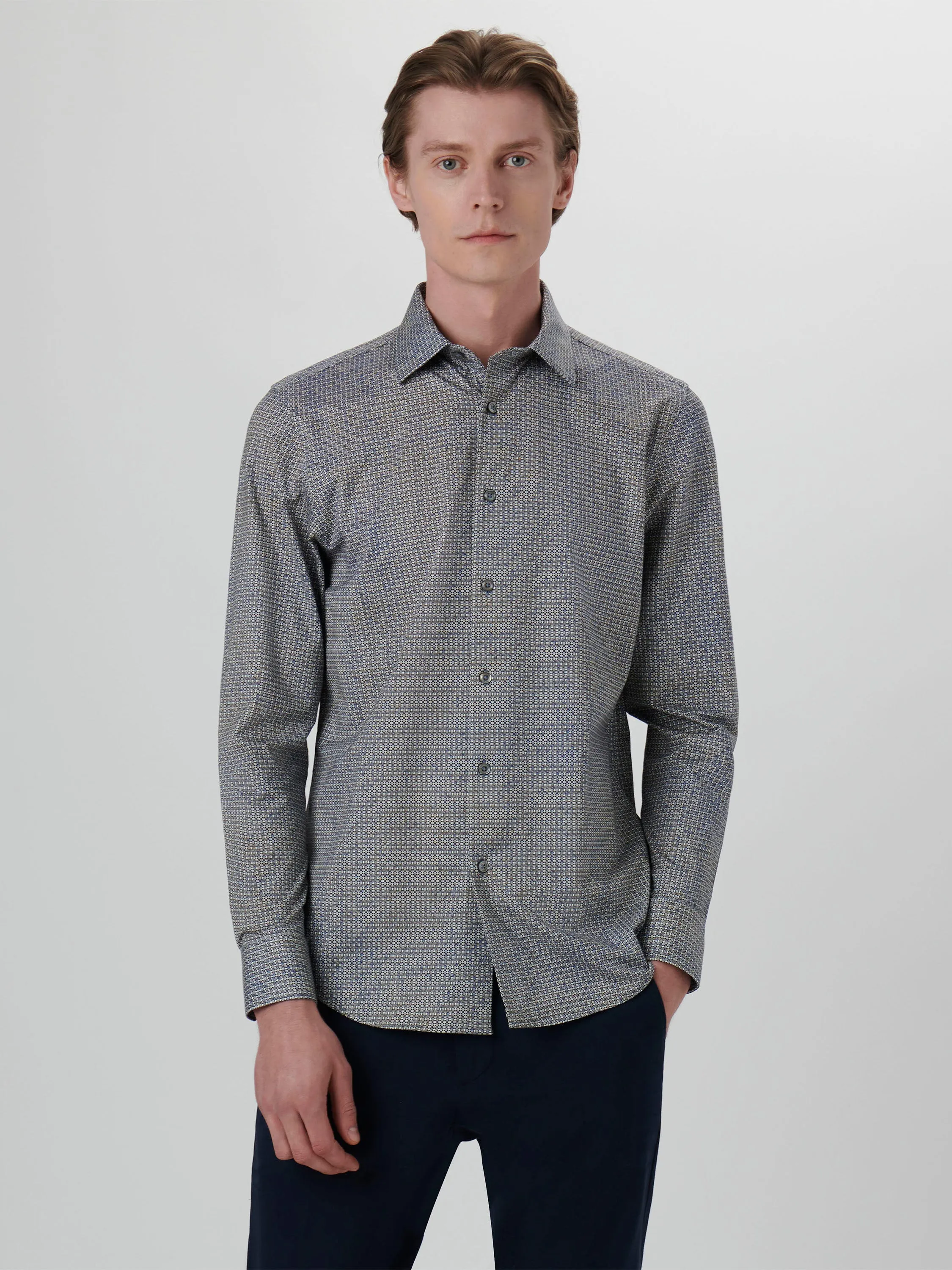 Bugatchi James Mosaic Print OoohCotton Shirt